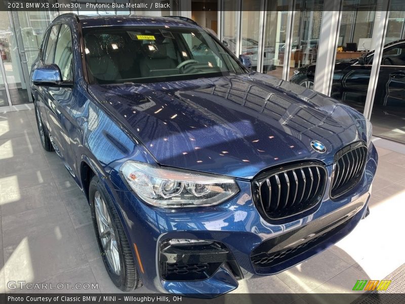 Phytonic Blue Metallic / Black 2021 BMW X3 xDrive30i