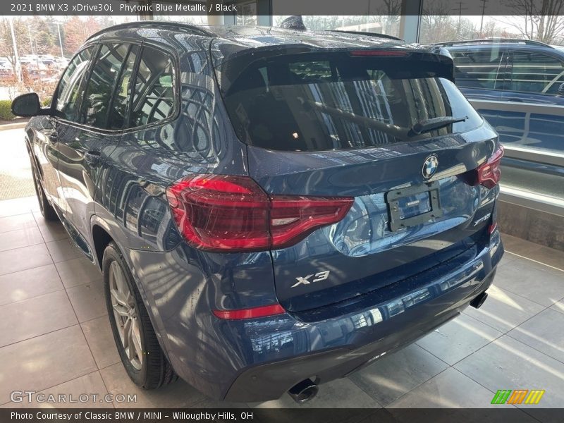 Phytonic Blue Metallic / Black 2021 BMW X3 xDrive30i