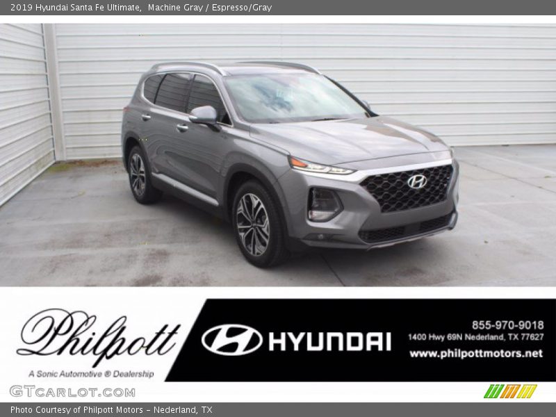 Machine Gray / Espresso/Gray 2019 Hyundai Santa Fe Ultimate