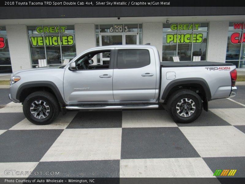 Silver Sky Metallic / Graphite w/Gun Metal 2018 Toyota Tacoma TRD Sport Double Cab 4x4