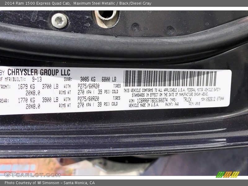 Maximum Steel Metallic / Black/Diesel Gray 2014 Ram 1500 Express Quad Cab
