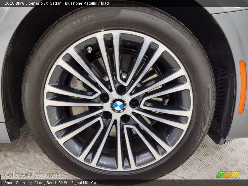 Bluestone Metallic / Black 2018 BMW 5 Series 530i Sedan