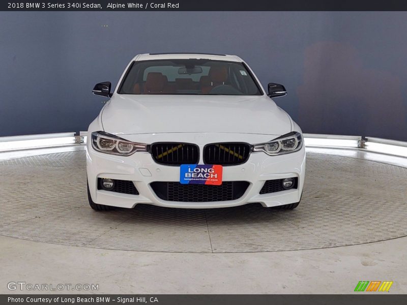 Alpine White / Coral Red 2018 BMW 3 Series 340i Sedan