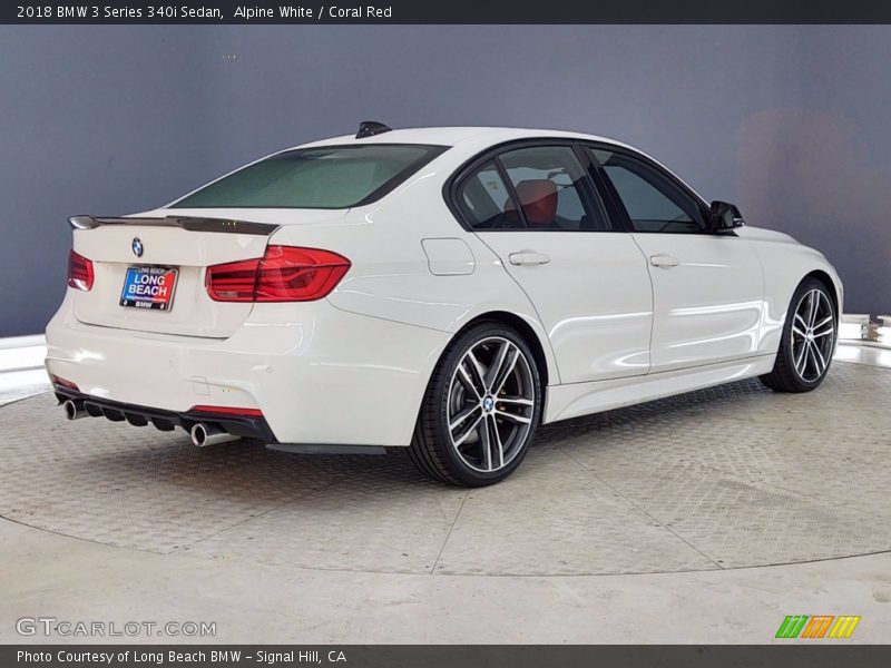 Alpine White / Coral Red 2018 BMW 3 Series 340i Sedan