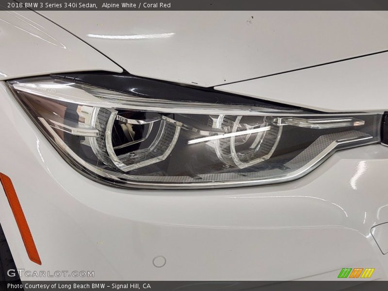 Alpine White / Coral Red 2018 BMW 3 Series 340i Sedan