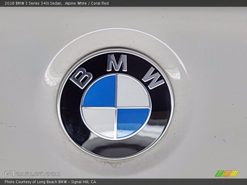 Alpine White / Coral Red 2018 BMW 3 Series 340i Sedan