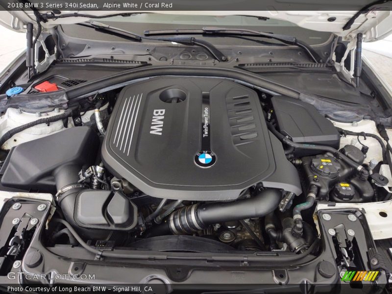 Alpine White / Coral Red 2018 BMW 3 Series 340i Sedan