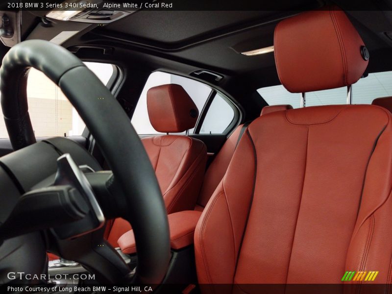 Alpine White / Coral Red 2018 BMW 3 Series 340i Sedan
