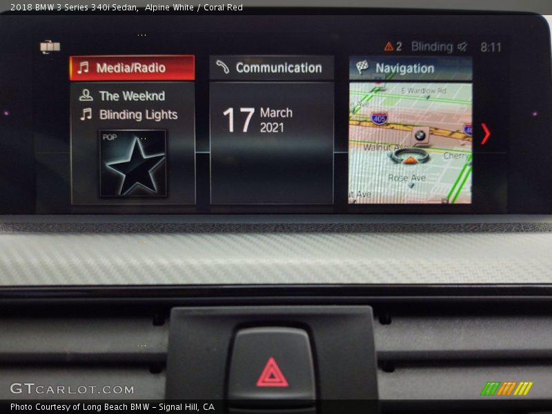 Alpine White / Coral Red 2018 BMW 3 Series 340i Sedan