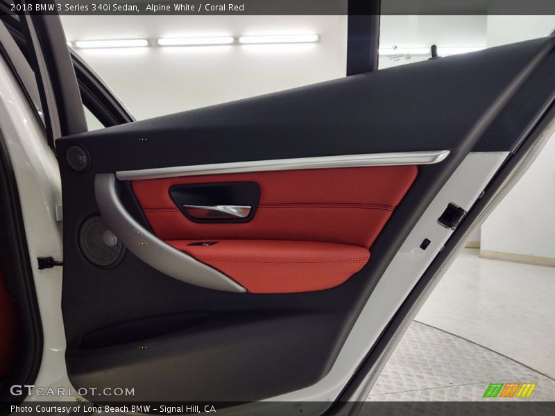 Alpine White / Coral Red 2018 BMW 3 Series 340i Sedan