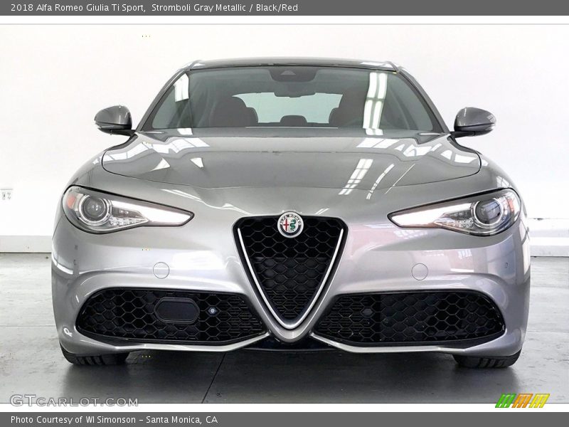 Stromboli Gray Metallic / Black/Red 2018 Alfa Romeo Giulia Ti Sport