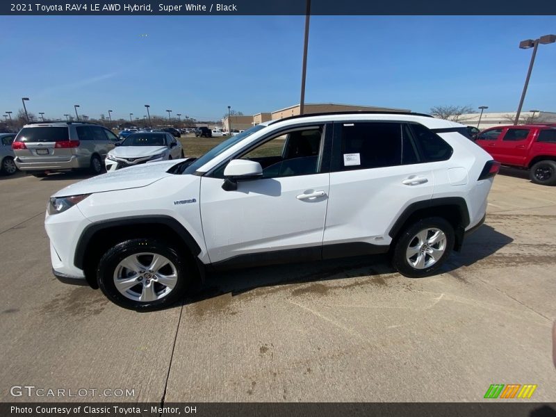 Super White / Black 2021 Toyota RAV4 LE AWD Hybrid