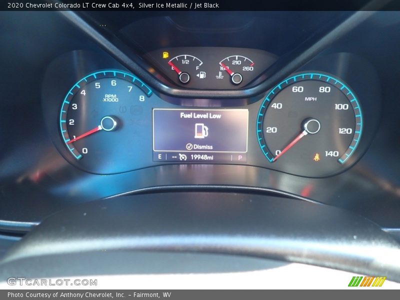 Silver Ice Metallic / Jet Black 2020 Chevrolet Colorado LT Crew Cab 4x4