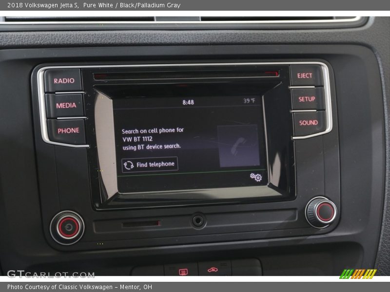 Pure White / Black/Palladium Gray 2018 Volkswagen Jetta S