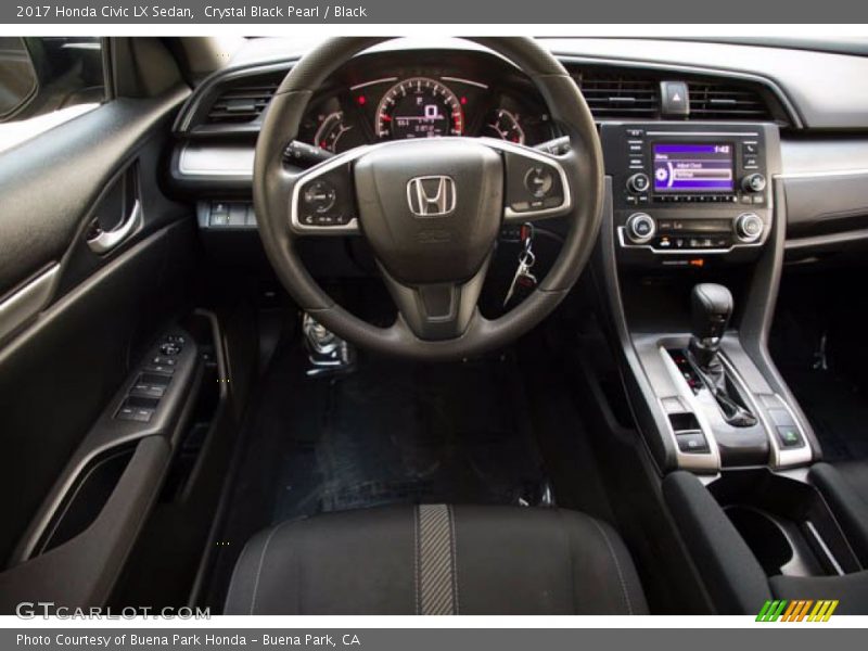 Crystal Black Pearl / Black 2017 Honda Civic LX Sedan