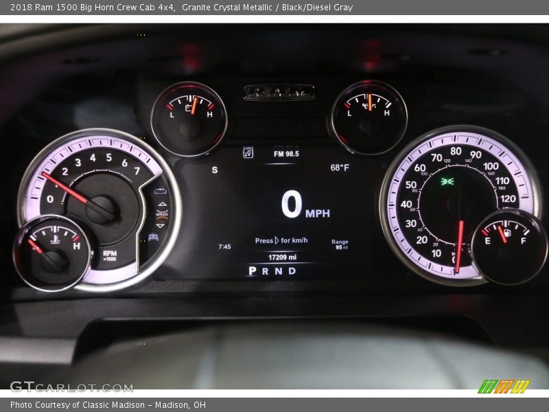 Granite Crystal Metallic / Black/Diesel Gray 2018 Ram 1500 Big Horn Crew Cab 4x4