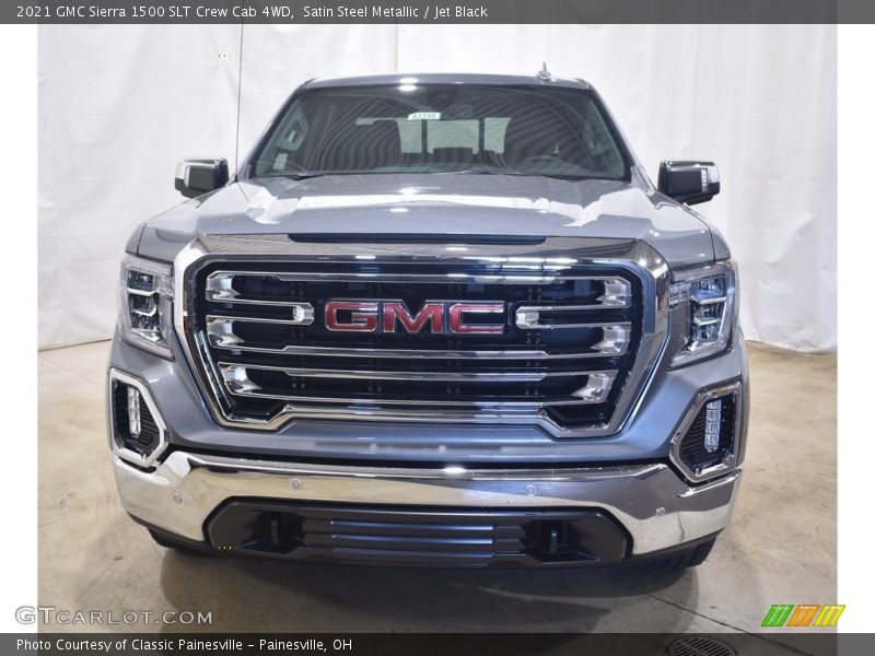 Satin Steel Metallic / Jet Black 2021 GMC Sierra 1500 SLT Crew Cab 4WD