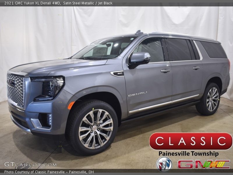 Satin Steel Metallic / Jet Black 2021 GMC Yukon XL Denali 4WD