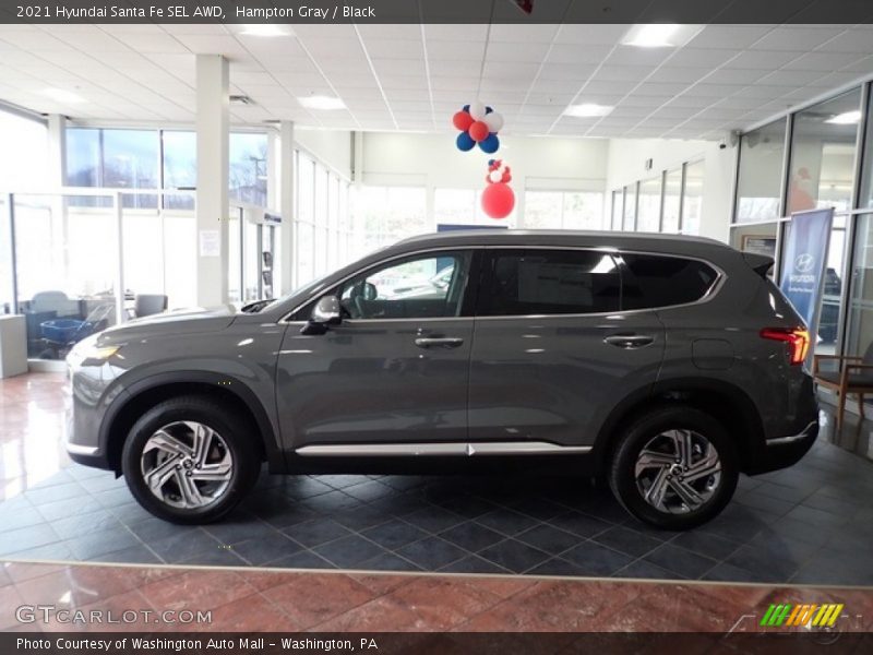 Hampton Gray / Black 2021 Hyundai Santa Fe SEL AWD