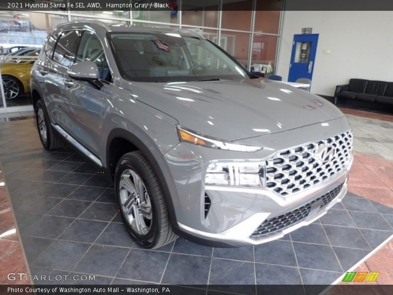Hampton Gray / Black 2021 Hyundai Santa Fe SEL AWD