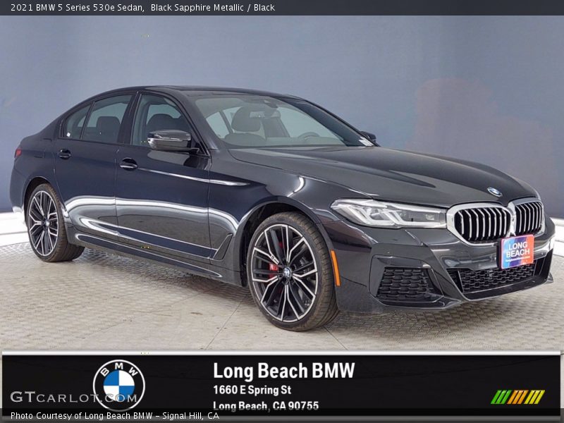 Black Sapphire Metallic / Black 2021 BMW 5 Series 530e Sedan