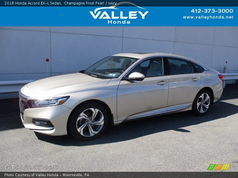 Champagne Frost Pearl / Ivory 2018 Honda Accord EX-L Sedan
