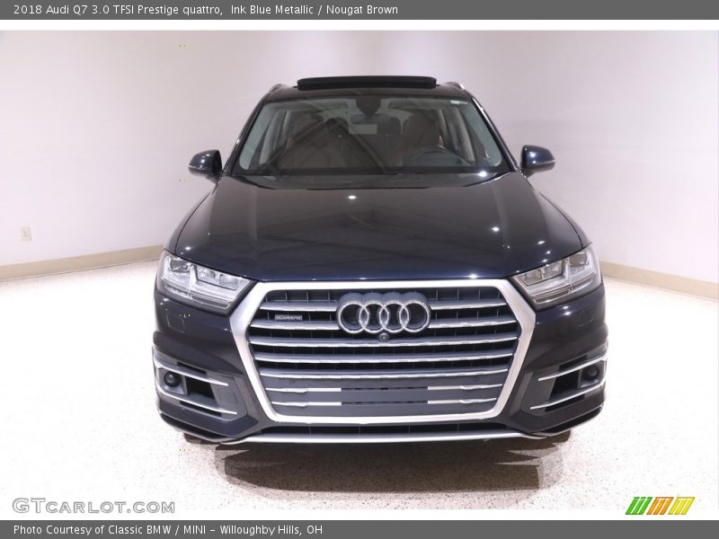 Ink Blue Metallic / Nougat Brown 2018 Audi Q7 3.0 TFSI Prestige quattro