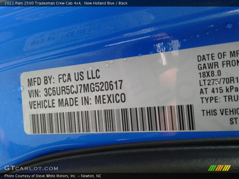 New Holland Blue / Black 2021 Ram 2500 Tradesman Crew Cab 4x4