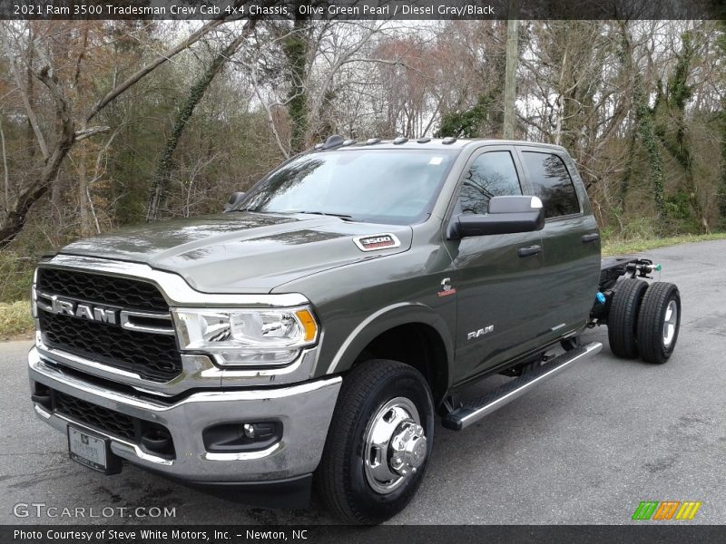 Olive Green Pearl / Diesel Gray/Black 2021 Ram 3500 Tradesman Crew Cab 4x4 Chassis