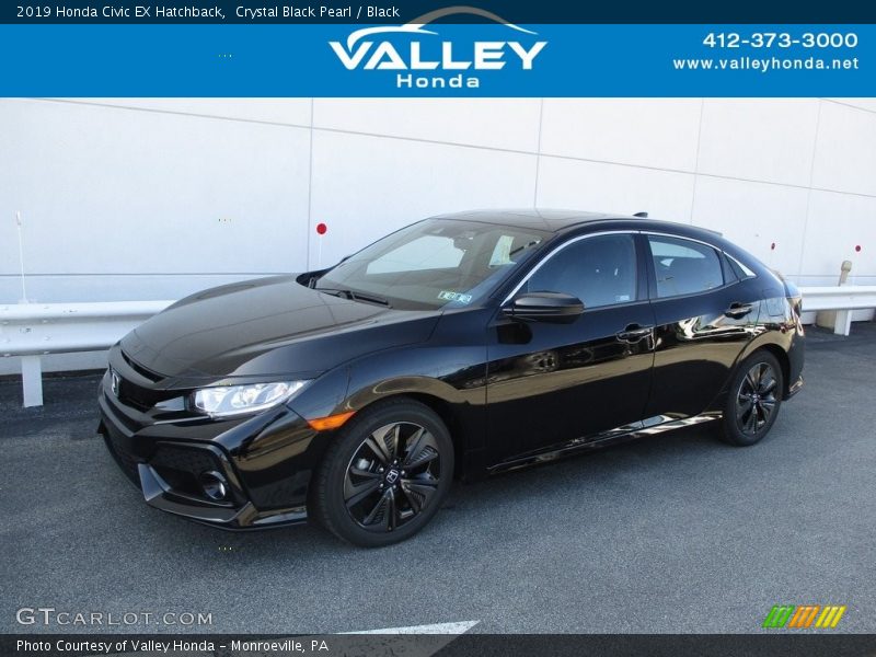 Crystal Black Pearl / Black 2019 Honda Civic EX Hatchback