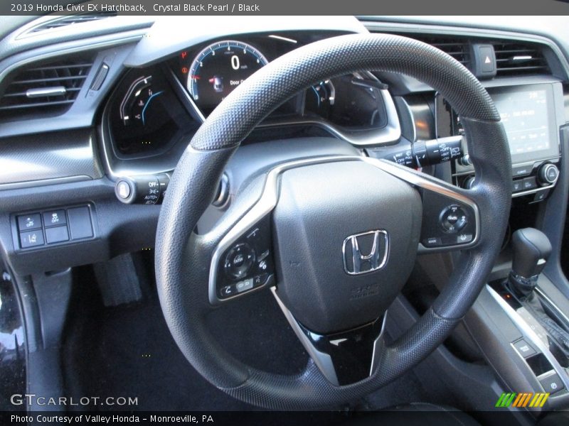 Crystal Black Pearl / Black 2019 Honda Civic EX Hatchback