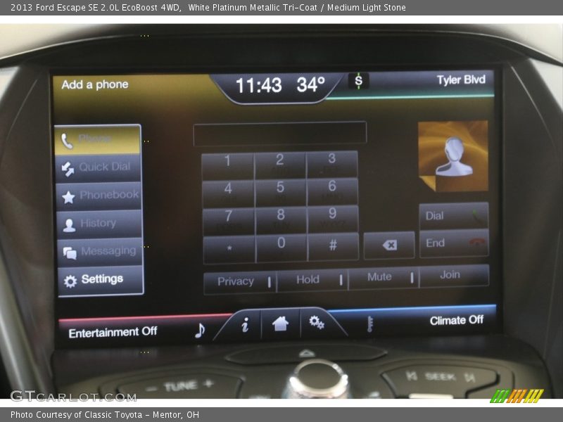 White Platinum Metallic Tri-Coat / Medium Light Stone 2013 Ford Escape SE 2.0L EcoBoost 4WD