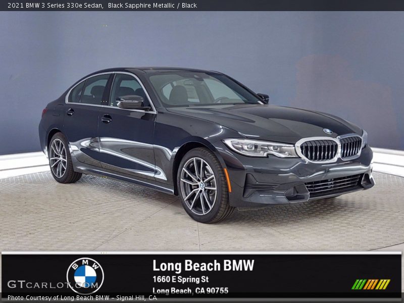 Black Sapphire Metallic / Black 2021 BMW 3 Series 330e Sedan