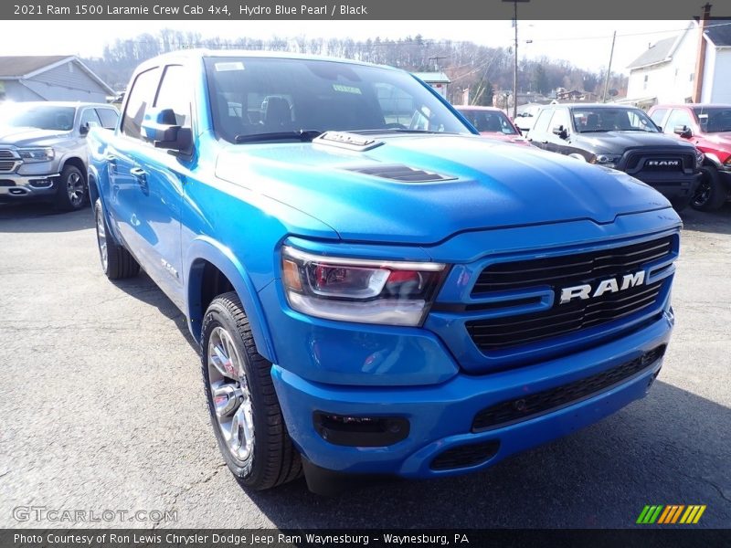 Hydro Blue Pearl / Black 2021 Ram 1500 Laramie Crew Cab 4x4