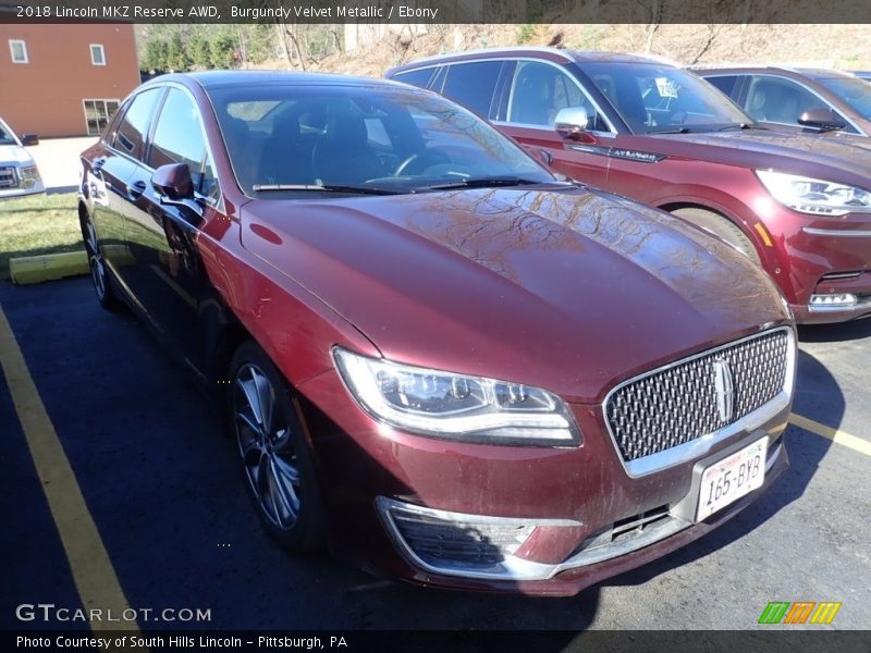 Burgundy Velvet Metallic / Ebony 2018 Lincoln MKZ Reserve AWD