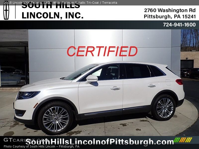 White Platinum Metallic Tri-Coat / Terracotta 2018 Lincoln MKX Reserve AWD