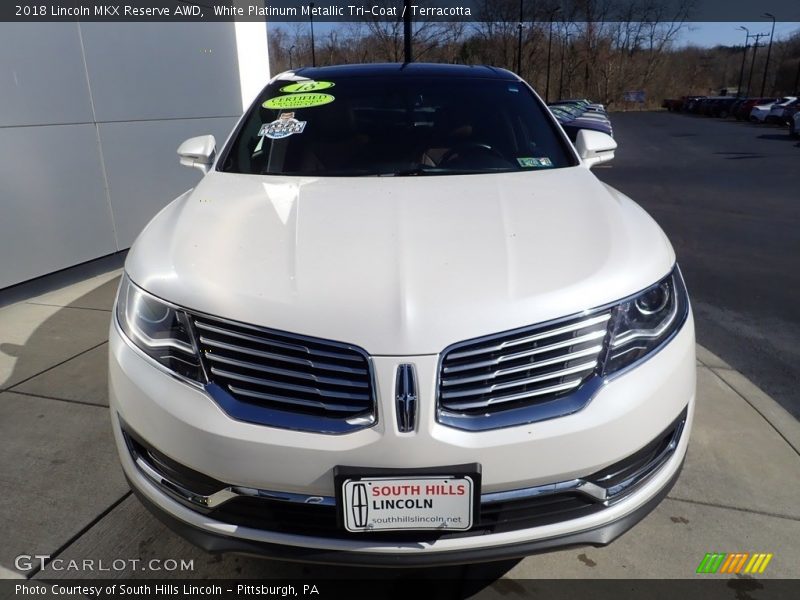 White Platinum Metallic Tri-Coat / Terracotta 2018 Lincoln MKX Reserve AWD