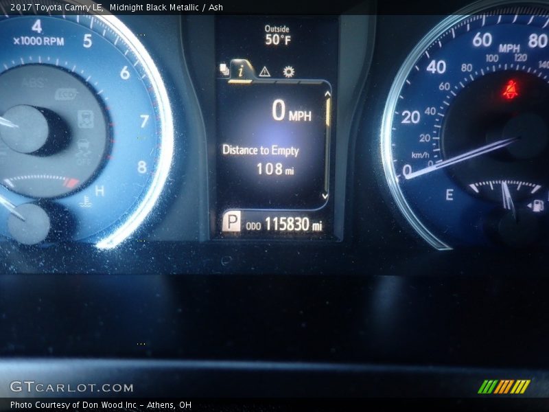 Midnight Black Metallic / Ash 2017 Toyota Camry LE
