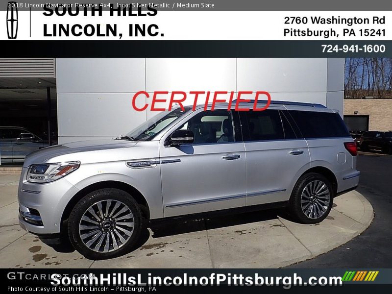 Ingot Silver Metallic / Medium Slate 2018 Lincoln Navigator Reserve 4x4