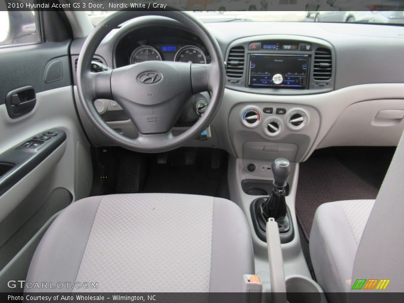 Nordic White / Gray 2010 Hyundai Accent GS 3 Door