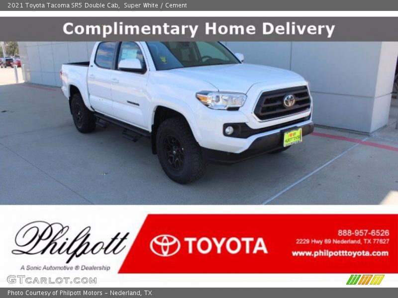 Super White / Cement 2021 Toyota Tacoma SR5 Double Cab