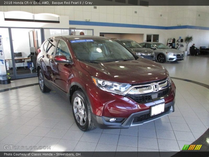 Basque Red Pearl II / Gray 2018 Honda CR-V EX-L AWD