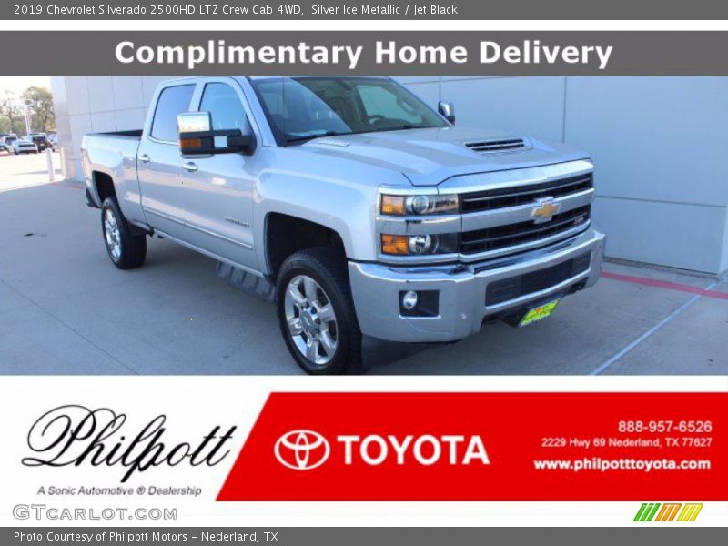 Silver Ice Metallic / Jet Black 2019 Chevrolet Silverado 2500HD LTZ Crew Cab 4WD