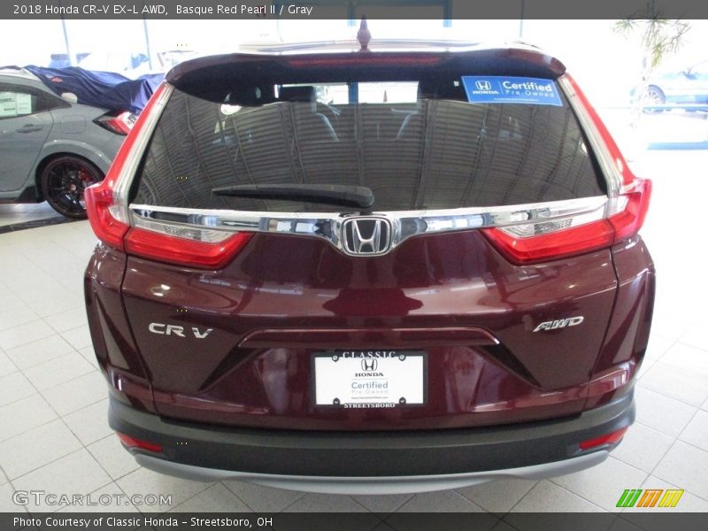 Basque Red Pearl II / Gray 2018 Honda CR-V EX-L AWD