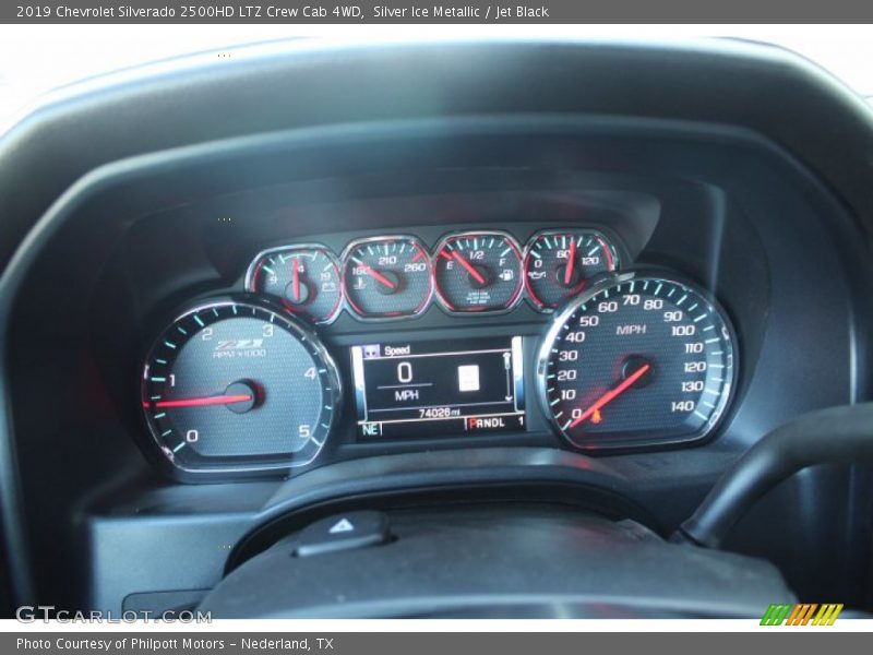 Silver Ice Metallic / Jet Black 2019 Chevrolet Silverado 2500HD LTZ Crew Cab 4WD