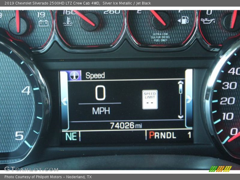 Silver Ice Metallic / Jet Black 2019 Chevrolet Silverado 2500HD LTZ Crew Cab 4WD
