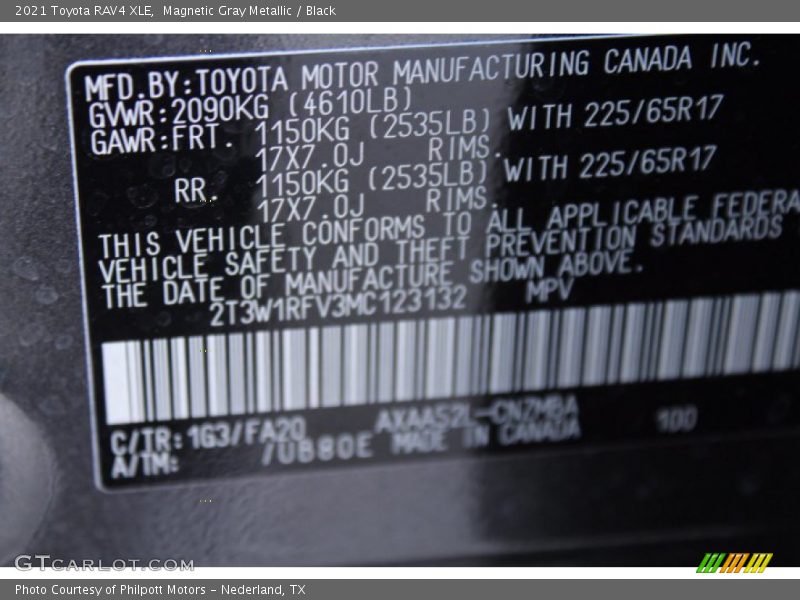 Magnetic Gray Metallic / Black 2021 Toyota RAV4 XLE