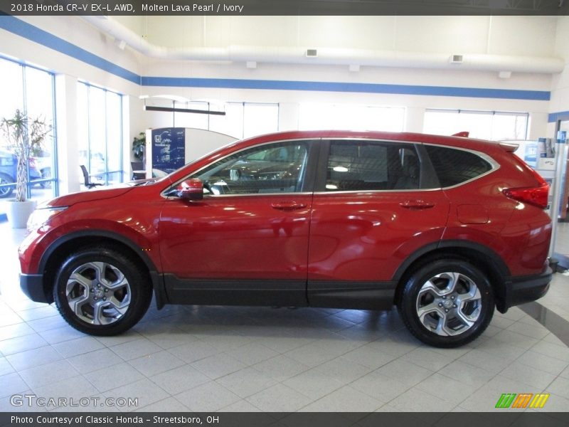 Molten Lava Pearl / Ivory 2018 Honda CR-V EX-L AWD