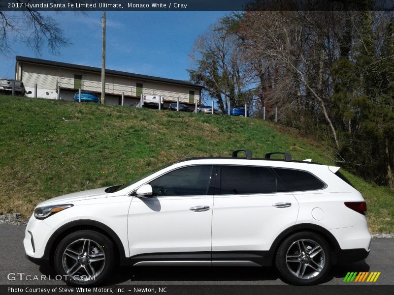 Monaco White / Gray 2017 Hyundai Santa Fe Limited Ultimate