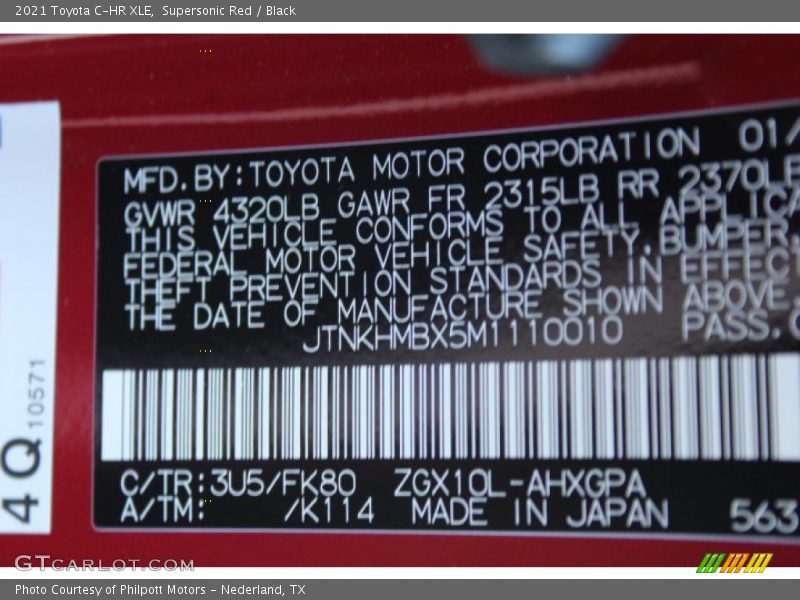 Supersonic Red / Black 2021 Toyota C-HR XLE